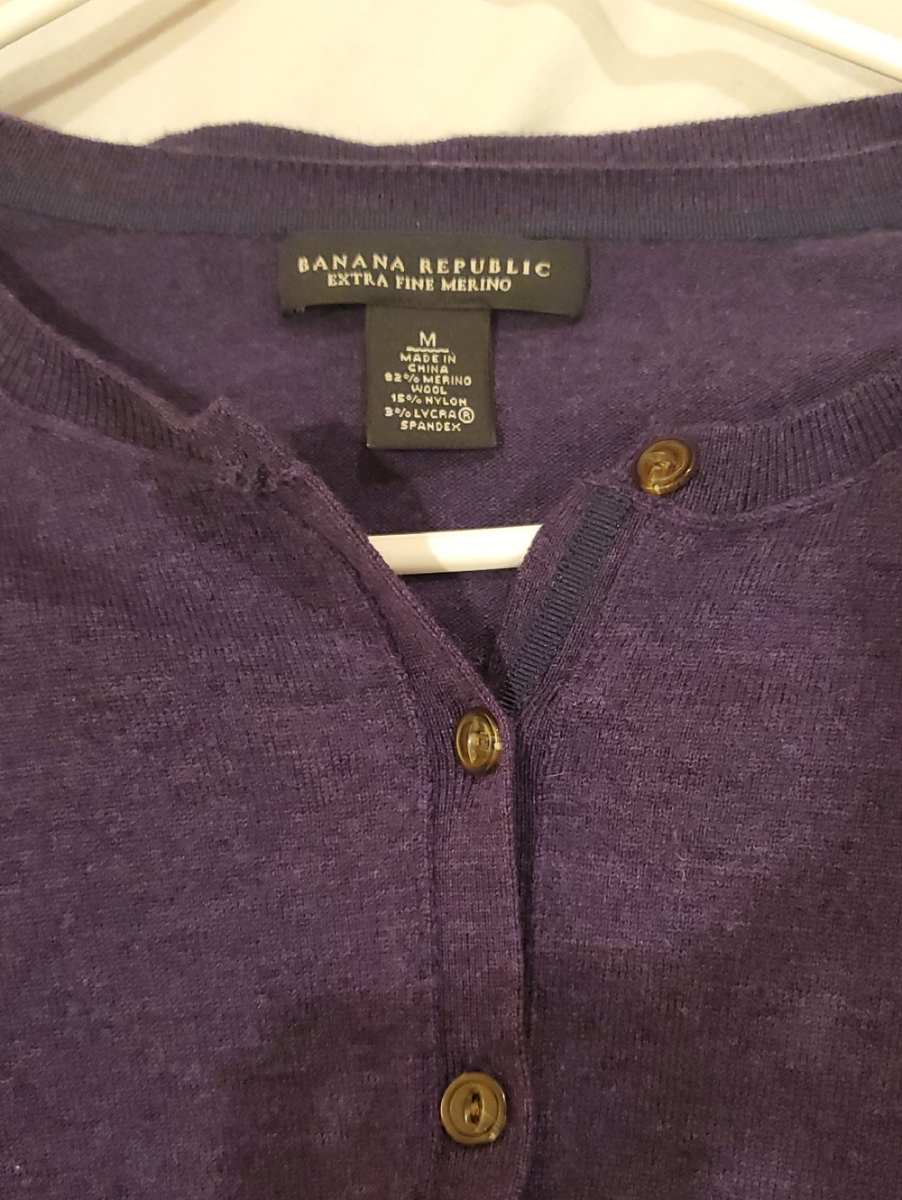 Banana Republic Women's Deep Purple Button-Down Pocket Cardigan - Picture 2 of 2